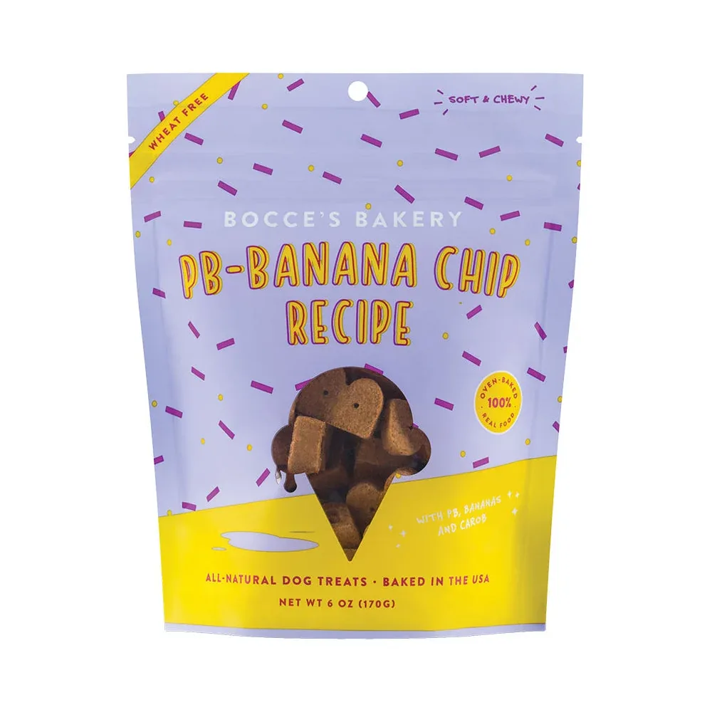 Bocces Dog Soft Chew Peanut Butter Banana Chip 6oz