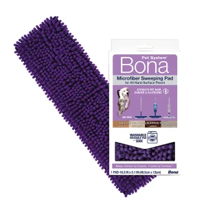 Bona Pet System® Washable, Multi-Surface Microfiber Sweeping Pads For Dander, Allergens, Pet Hair