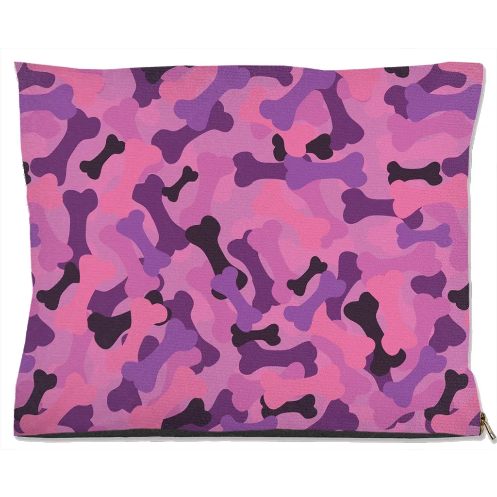 Bone Camo Pink Dog Bed - Image 2