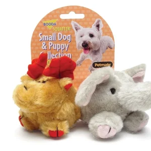Booda Squatter Moose/Elephant Small Dog & Puppy Toy Multi-Color 1ea/SM, 2 pk