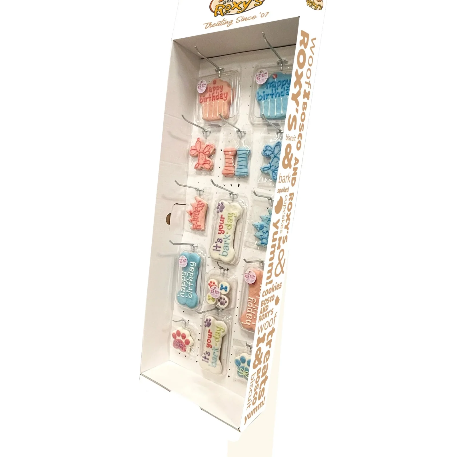 Bosco & Roxy's Dog Birthday Cookies Shipper - 132 ct Display