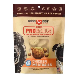 Boss Dog Treat Freeze-dried Raw Meatball Pouch Chicken 3oz. (Pack of 3)