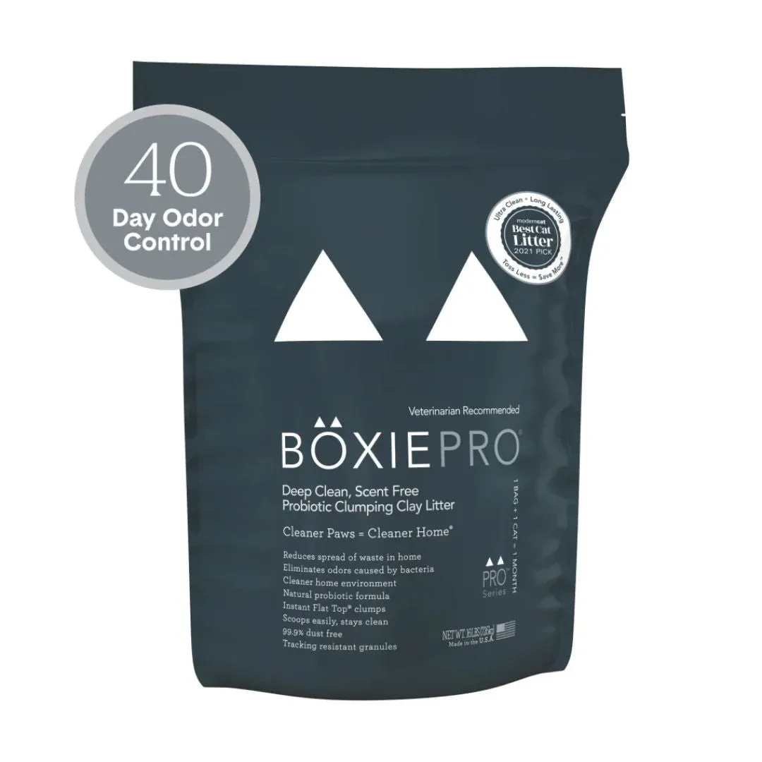 Boxiecat Cat Pro Scent, Free Deep Clean Clumping Litter, 16 lb
