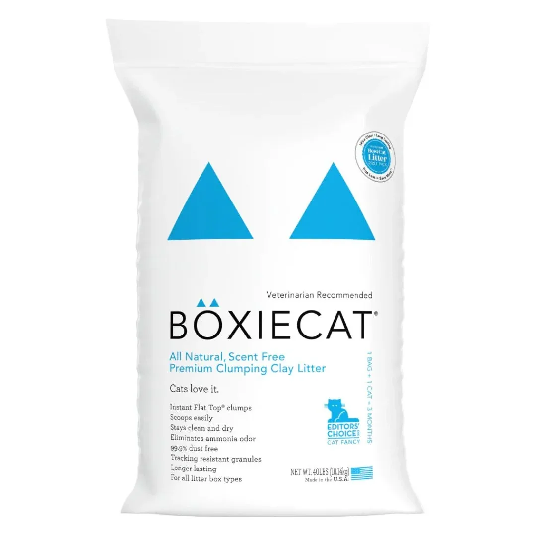 Boxiecat Cat Scent Free Clay Litter, 40 lb