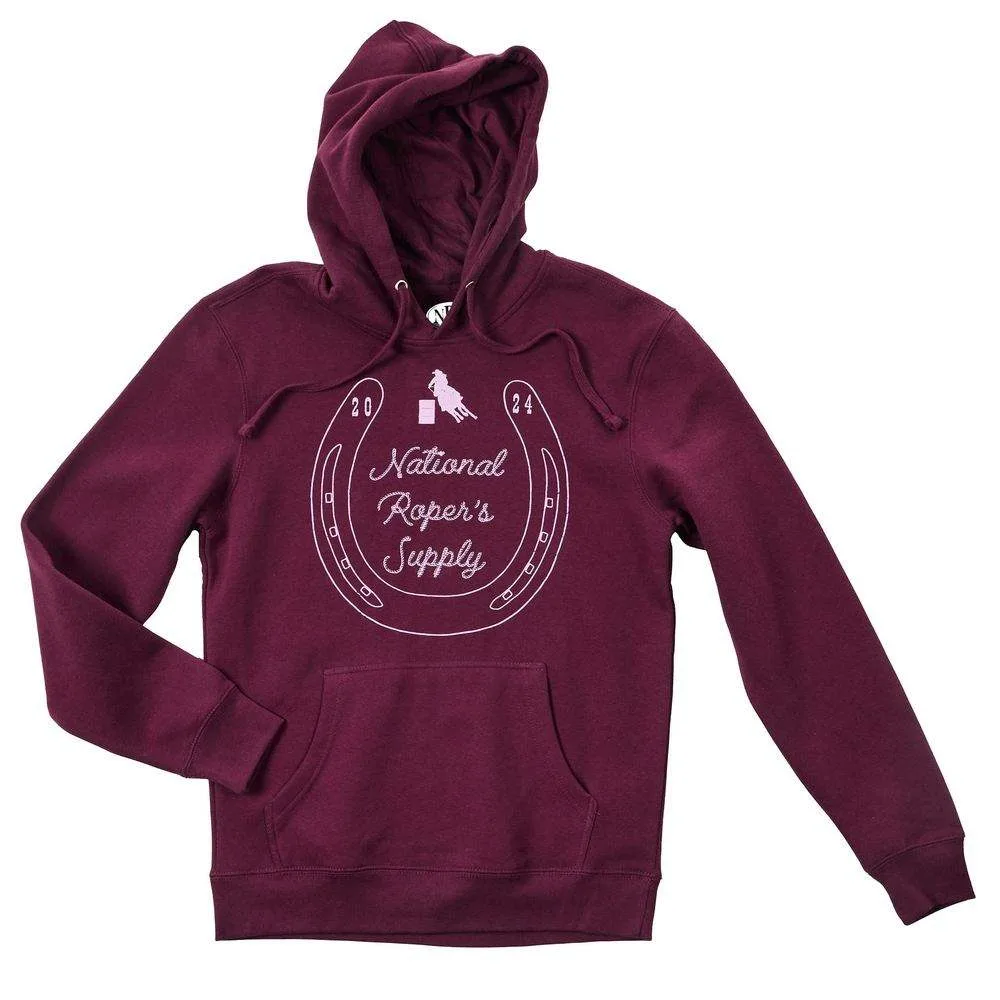 Brandcowboy National Ropers Supply Horseshoe Logo Plum Hoodie - Image 2