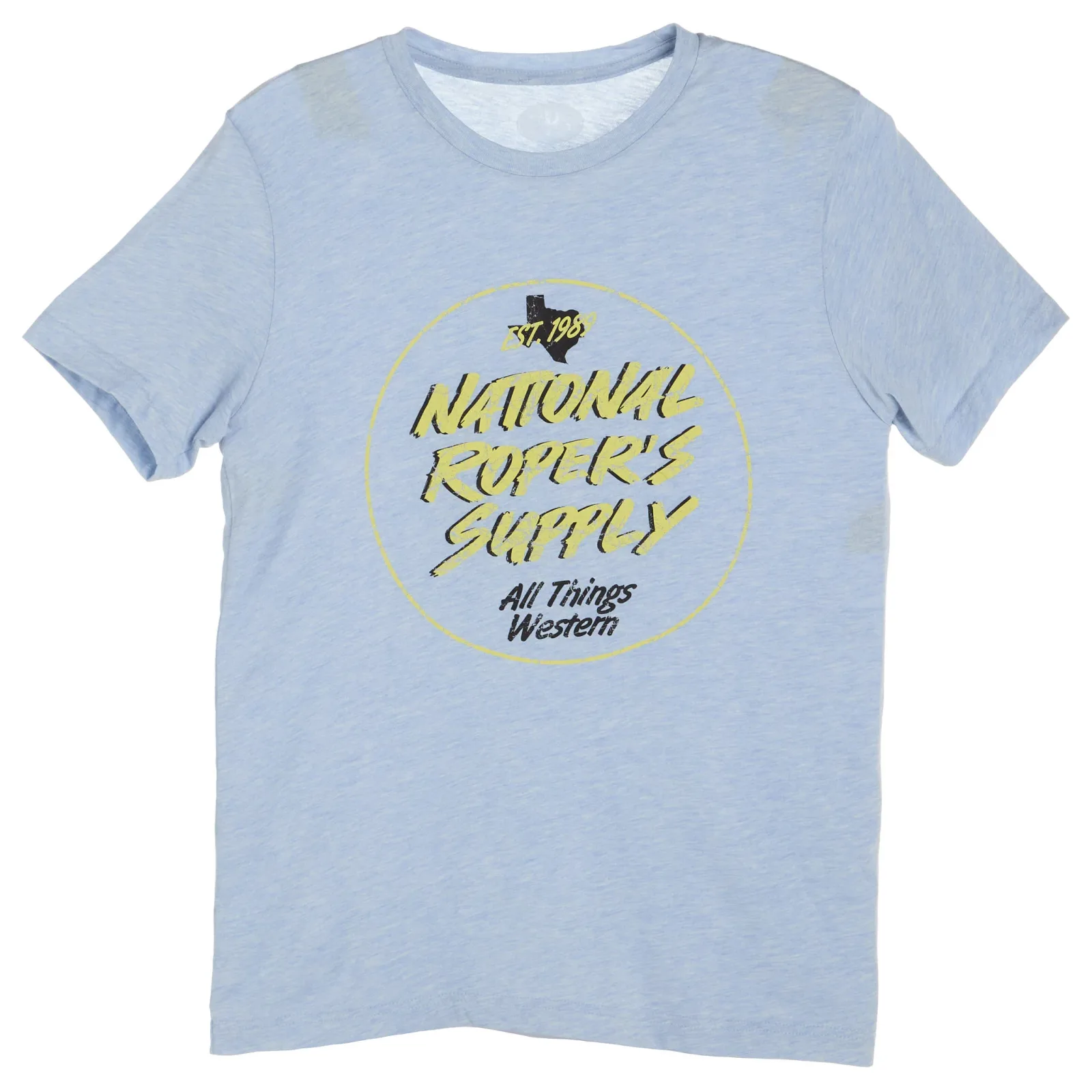 Brandcowboy National Ropers Supply Round Logo Dusty Blue Tee - Image 2