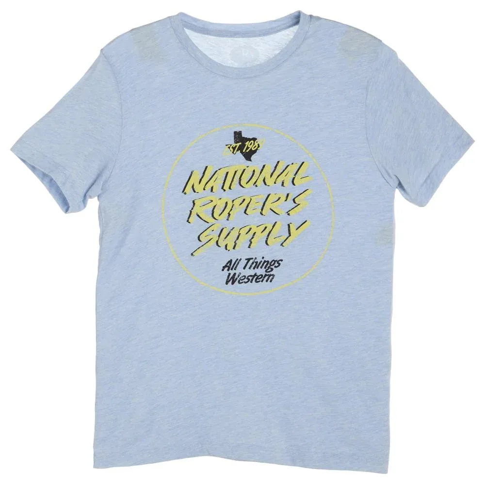 Brandcowboy National Ropers Supply Round Logo Dusty Blue Tee