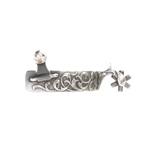 Brandon Anthony 1in Silver Scroll 6pt Rowel Roper Spurs