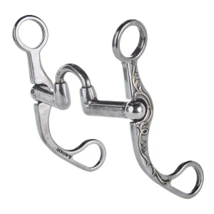 Brandon Anthony Bit & Spur Co. Silver Engraved Small Correctional Port Shank Bit