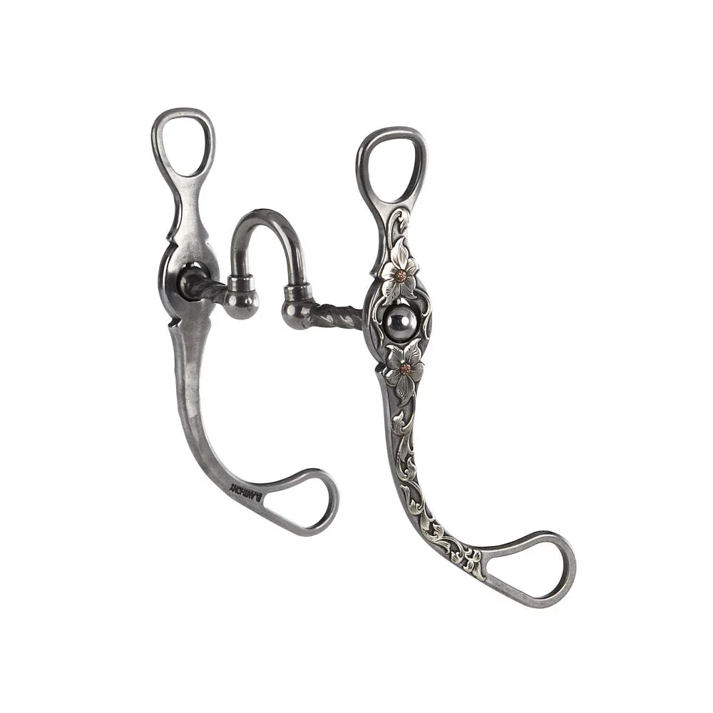 Brandon Anthony Bit & Spur Co. Slow Twist Ported rection Floral Shank Bit