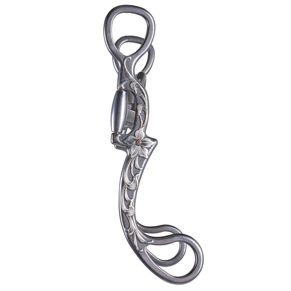 Brandon Anthony Engraved Silver Floral Correctional Port Shank Bit - Image 2