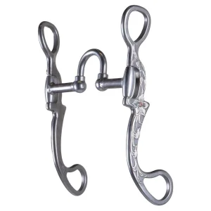 Brandon Anthony Engraved Silver Floral Correctional Port Shank Bit