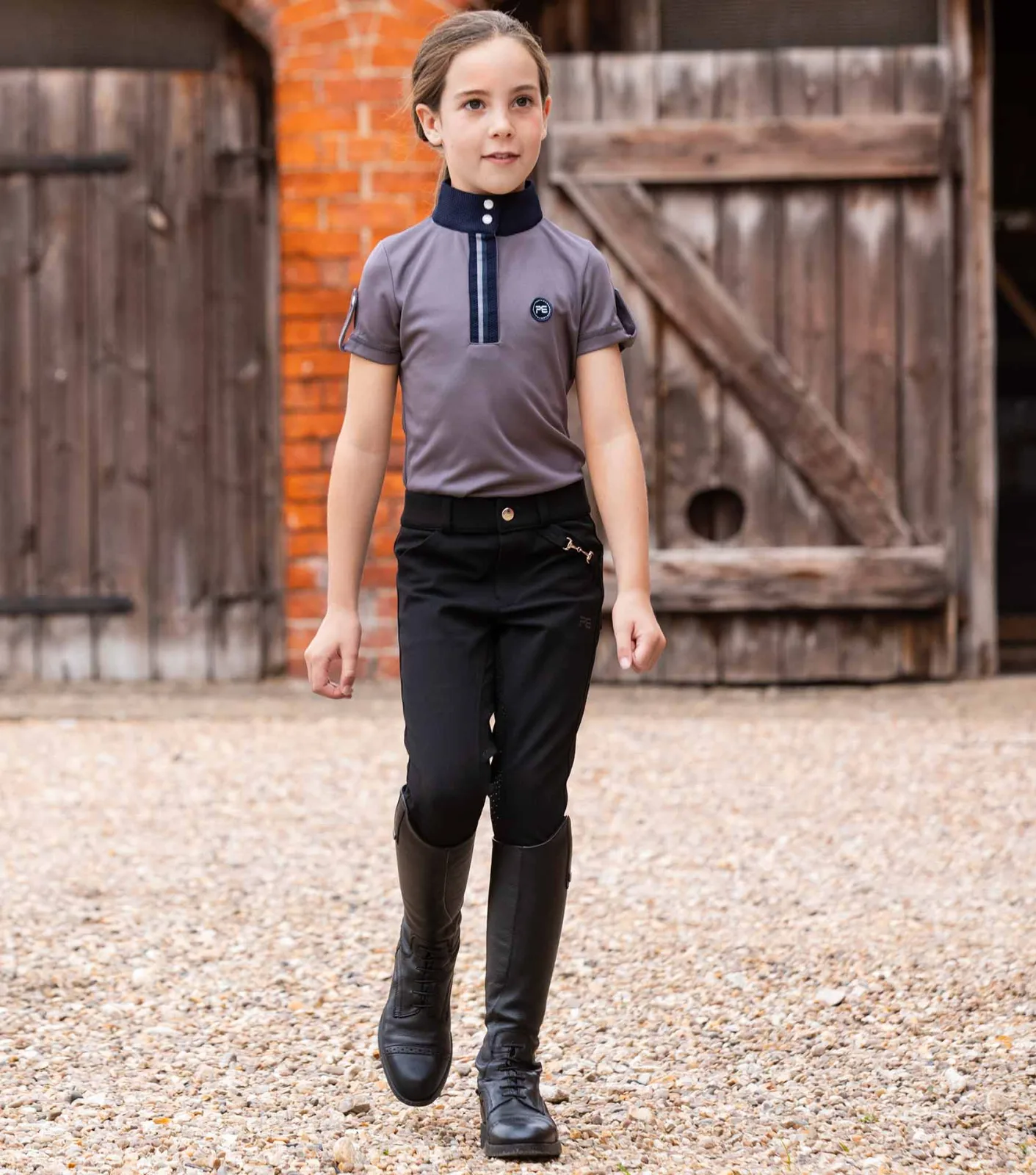 Brava Girls Full Seat Gel Riding Breeches Black - Image 2