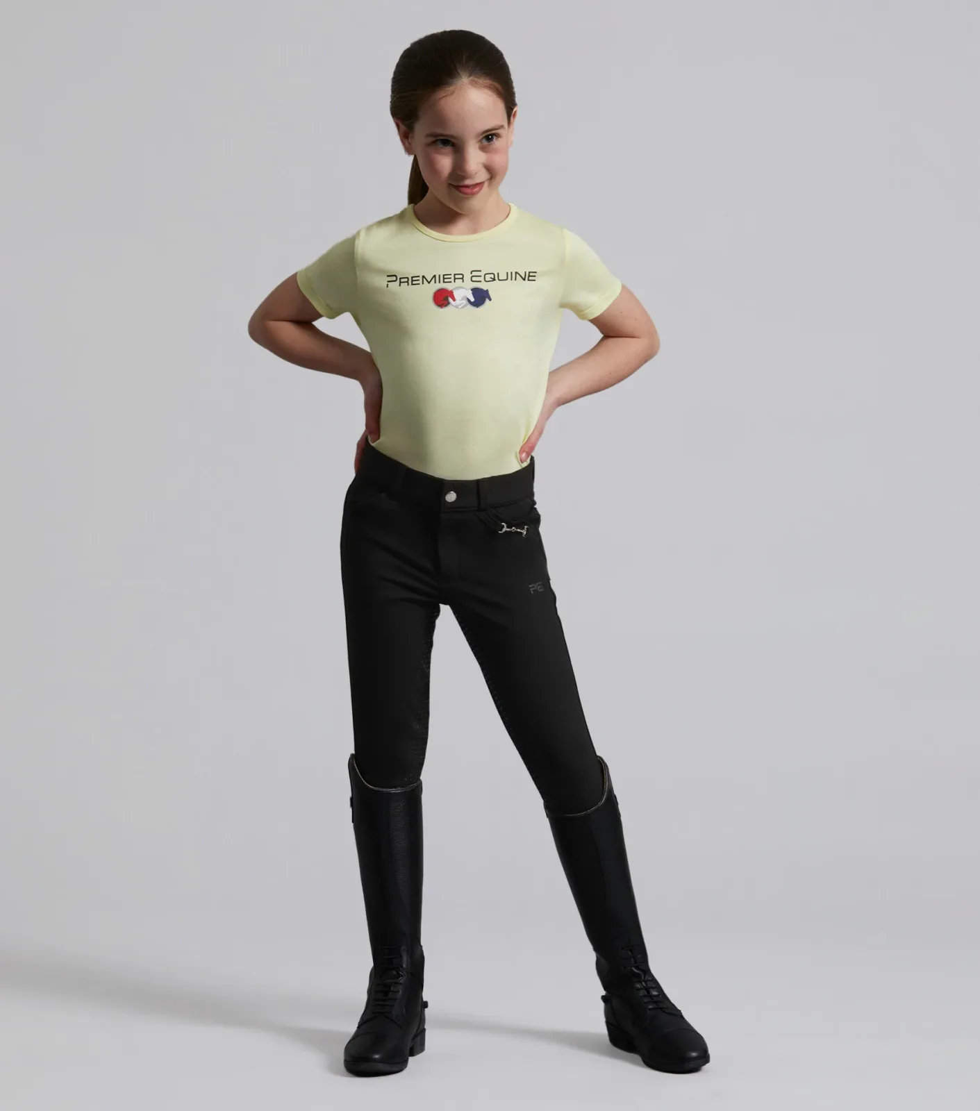 Brava Girls Full Seat Gel Riding Breeches Black