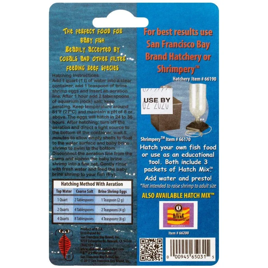 Brine Shrimp Eggs for Baby Fish - San Francisco Bay Brand® 6 Gm Pack