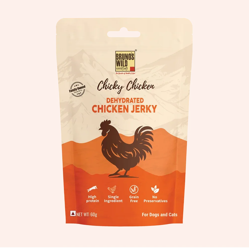 Bruno's Wild Essentials Chicky Chicken Dehydrated Jerky Dog Treats