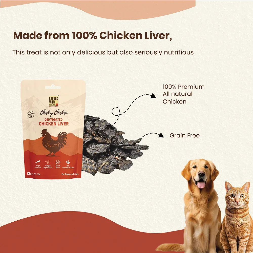 Bruno's Wild Essentials Chicky Chicken Liver Dehydrated Dog Treats - Image 2