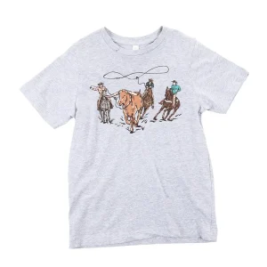 Buckin Baby Boy's Team Roping Grey Tee Shirt