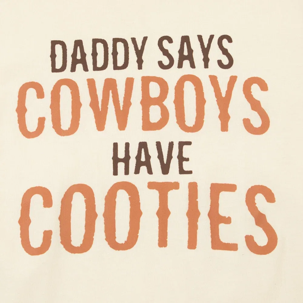 Buckin Baby Girl's Daddy Says Cowboys Have Cooties Tee Shirt - Image 2