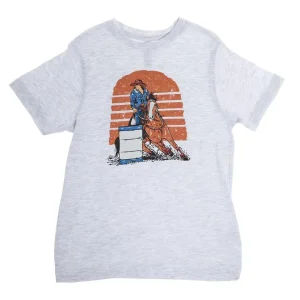 Buckin Baby Girl's Rodeo Design Grey Tee Shirt