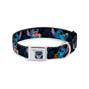 Buckle-Down Disney Lilo & Stitch Snacking Poses Seatbelt Dog Collar