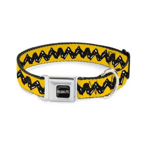 Buckle-Down Peanuts Charlie Brown Seatbelt Dog Collar, Yellow/Black