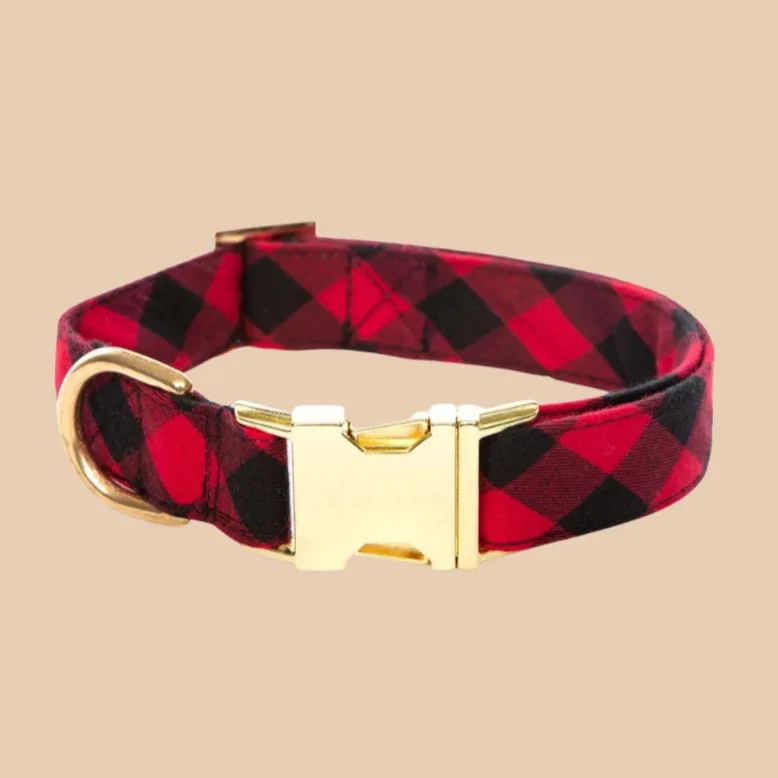 Buffalo Check Plaid Dog Collar (Made in the USA)(FINAL SALE)