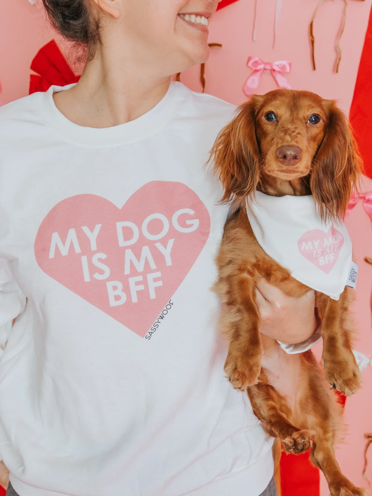 Bundle - BFF Valentine's Sweatshirt & Bandana (PINK) - Image 2