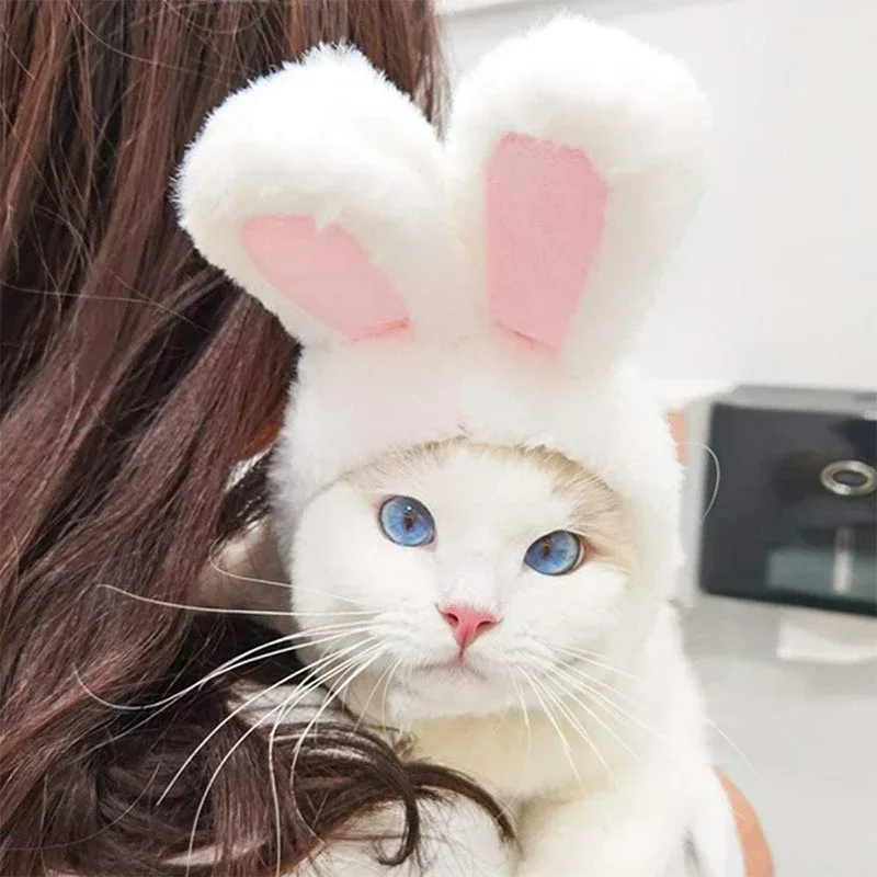 Bunny Ear Hat Costume for Cats & Small Dogs - Image 2