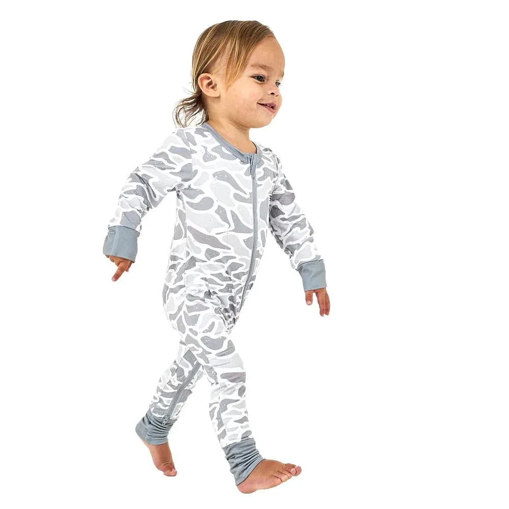 Burlebo Infant White Camo Zip Up