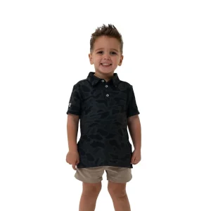 Burlebo Youth Black Camo Polo