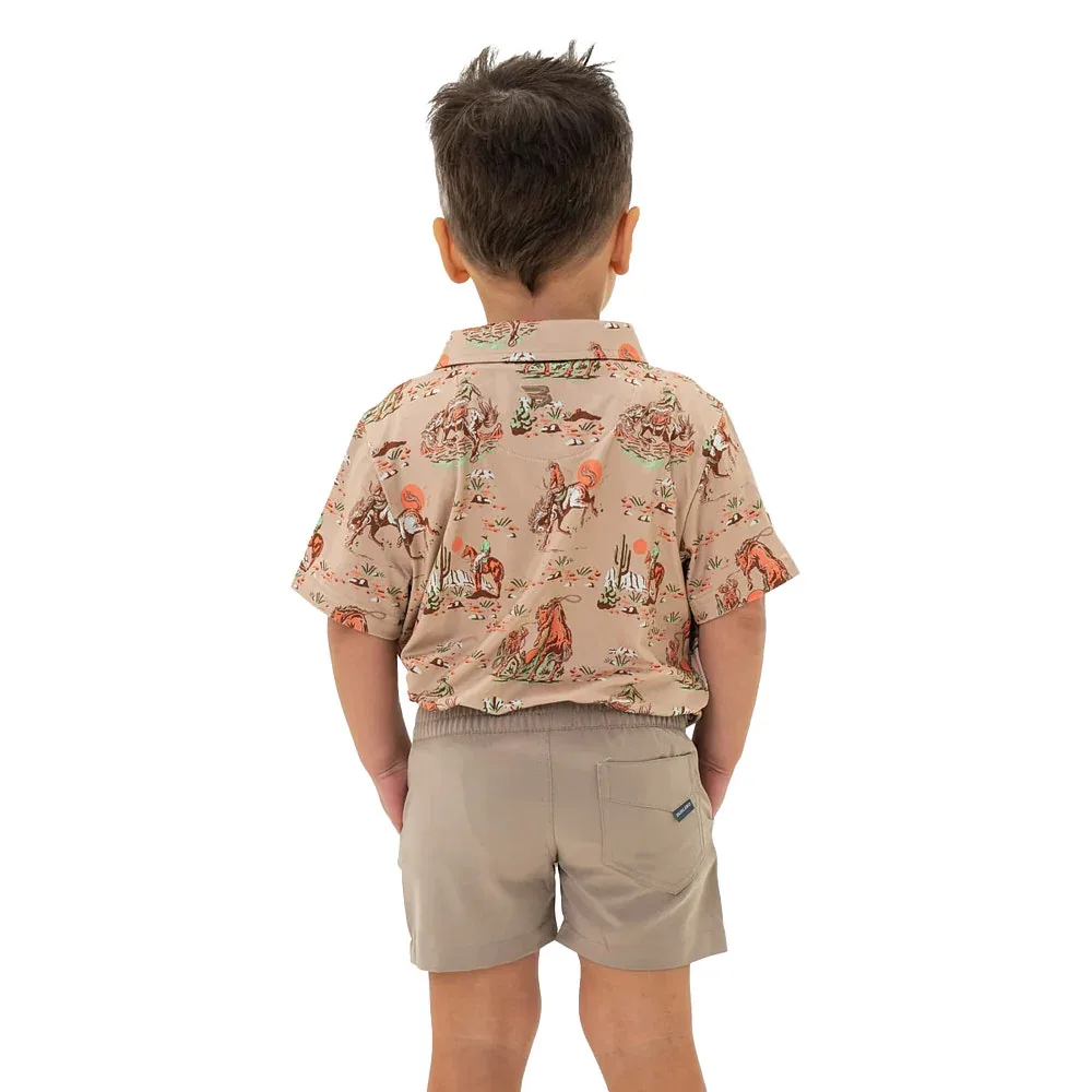 Burlebo Youth Cowboy Up Khaki Polo - Image 2