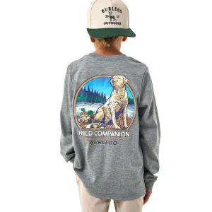 Burlebo Youth Field Companion Grey Long Sleeve Tee Shirt