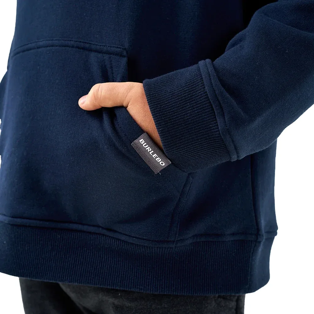 Burlebo Youth Old School Duck Hunt Navy Fleece Hoodie - Image 2