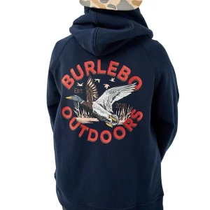 Burlebo Youth Old School Duck Hunt Navy Fleece Hoodie