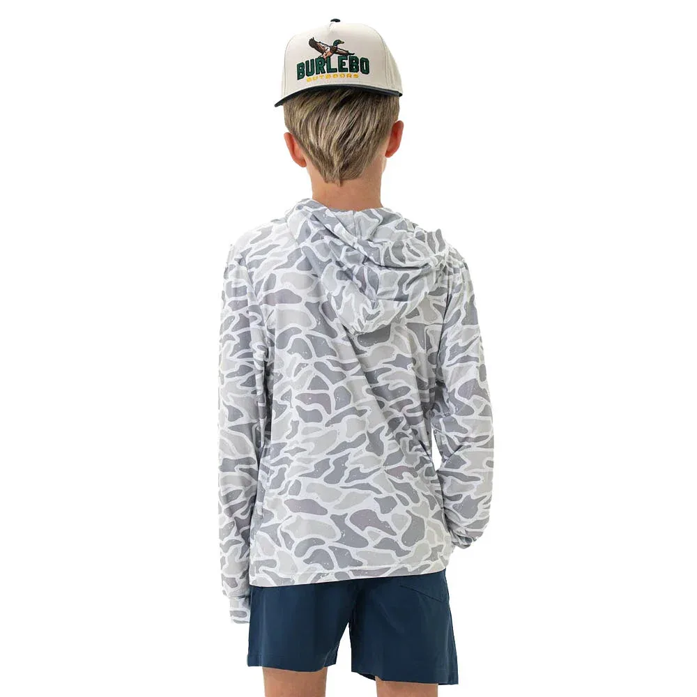 Burlebo Youth White Camo Performance Hoodie - Image 2