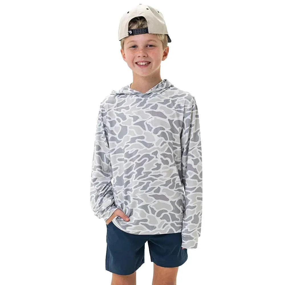 Burlebo Youth White Camo Performance Hoodie