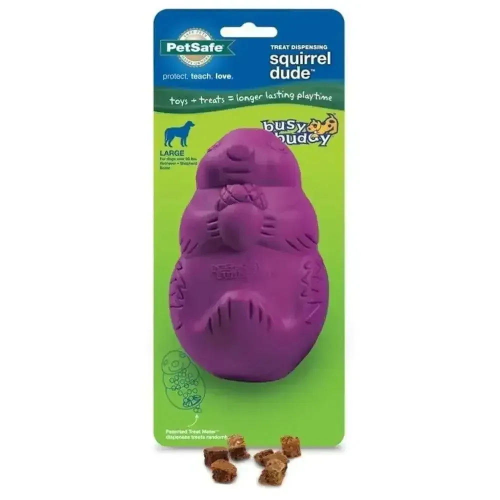 Busy Buddy Dog Toy Squirrel Dude Purple