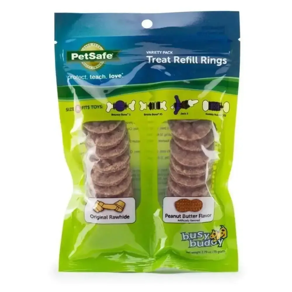 Busy Buddy Peanut Butter Rawhide Dog Treats for Happy Puppies