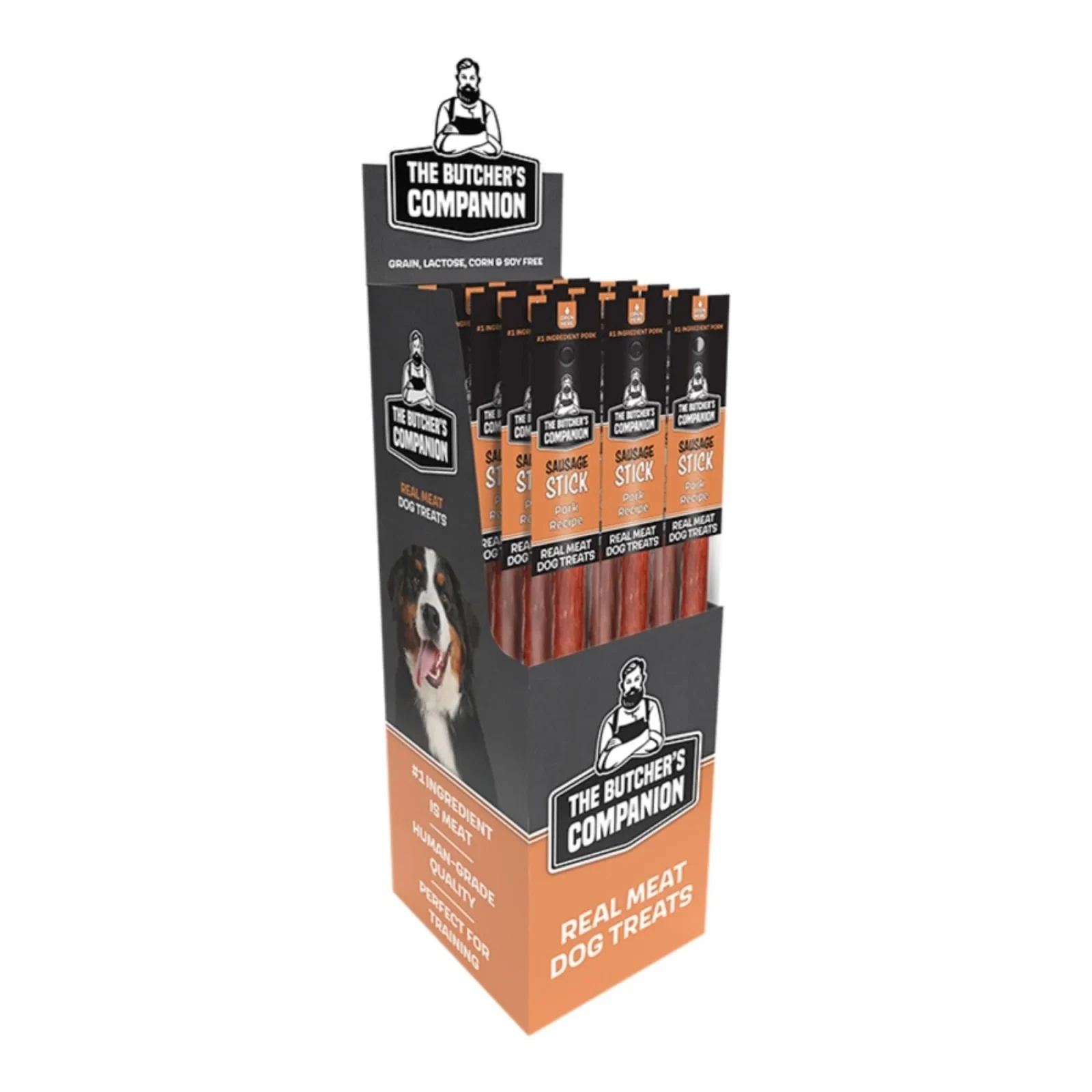 Butcher's Companion Dog Pork Sausage Sticks Display, 25 ct