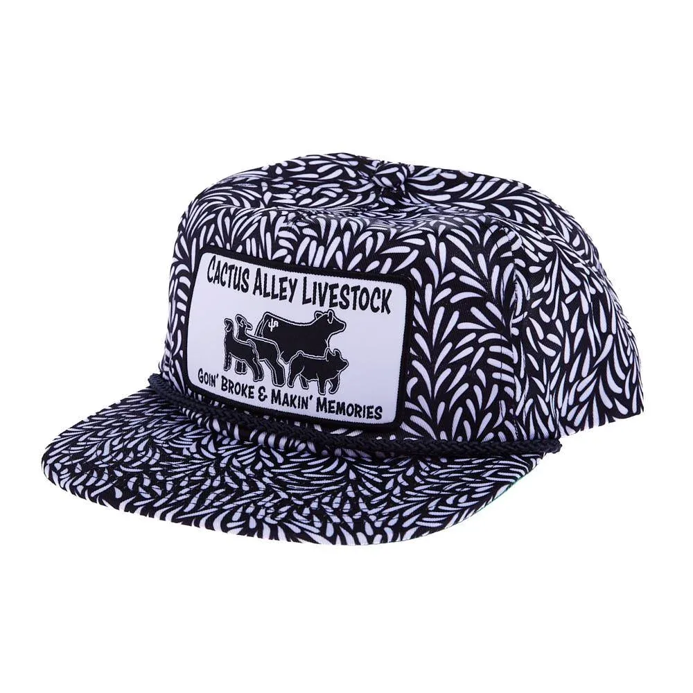 Cactus Alley Hat Co Livestock Black/White Cap