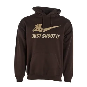 Cactus Alley Hat Co Mens Just Shoot It Chocolate Hoodie
