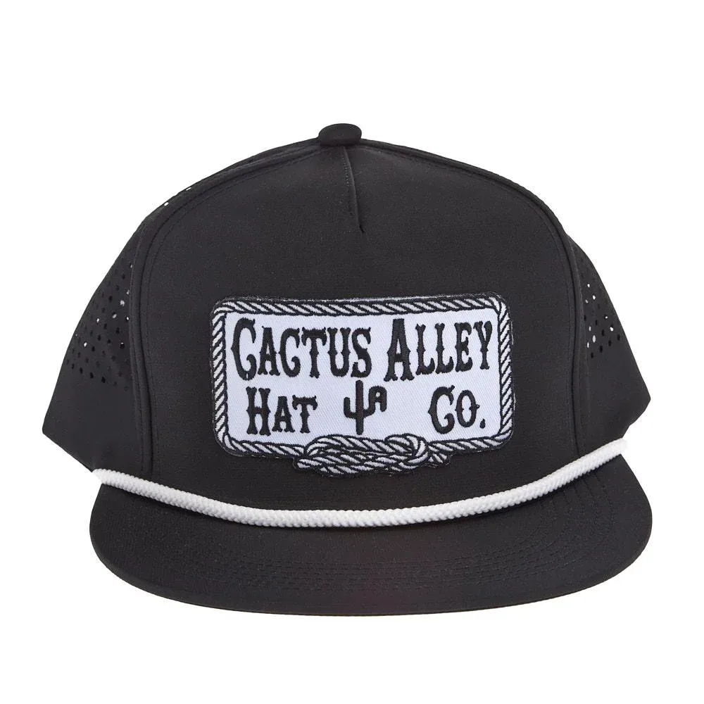 Cactus Alley Hat Co Square Knot Black & White Cap