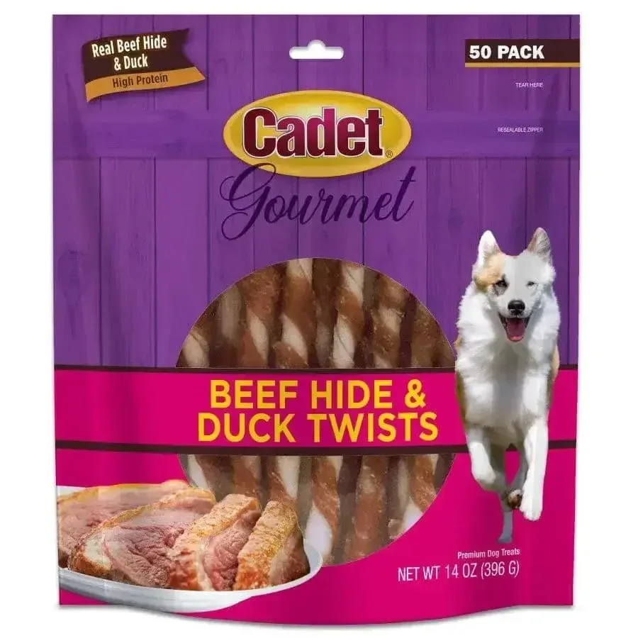 Cadet Gourmet Beef Hide & Duck Dog Twist Sticks