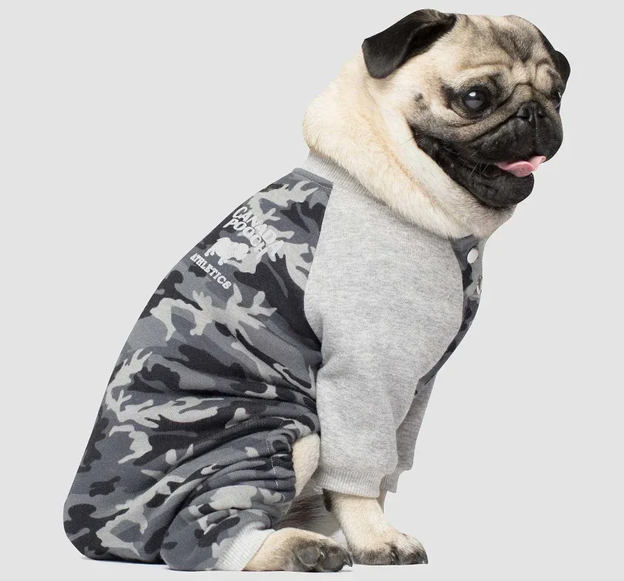 CANADA POOCH | Frosty Fleece Sweatsuit in Grey Camo