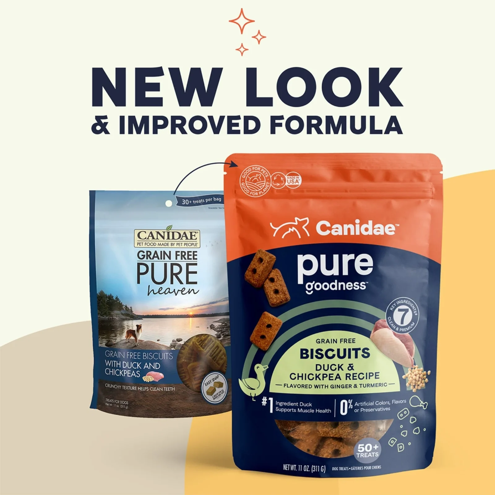 CANIDAE PURE goodness Grain-Free Dog Biscuits Duck & Chickpeas 11 oz - Image 2