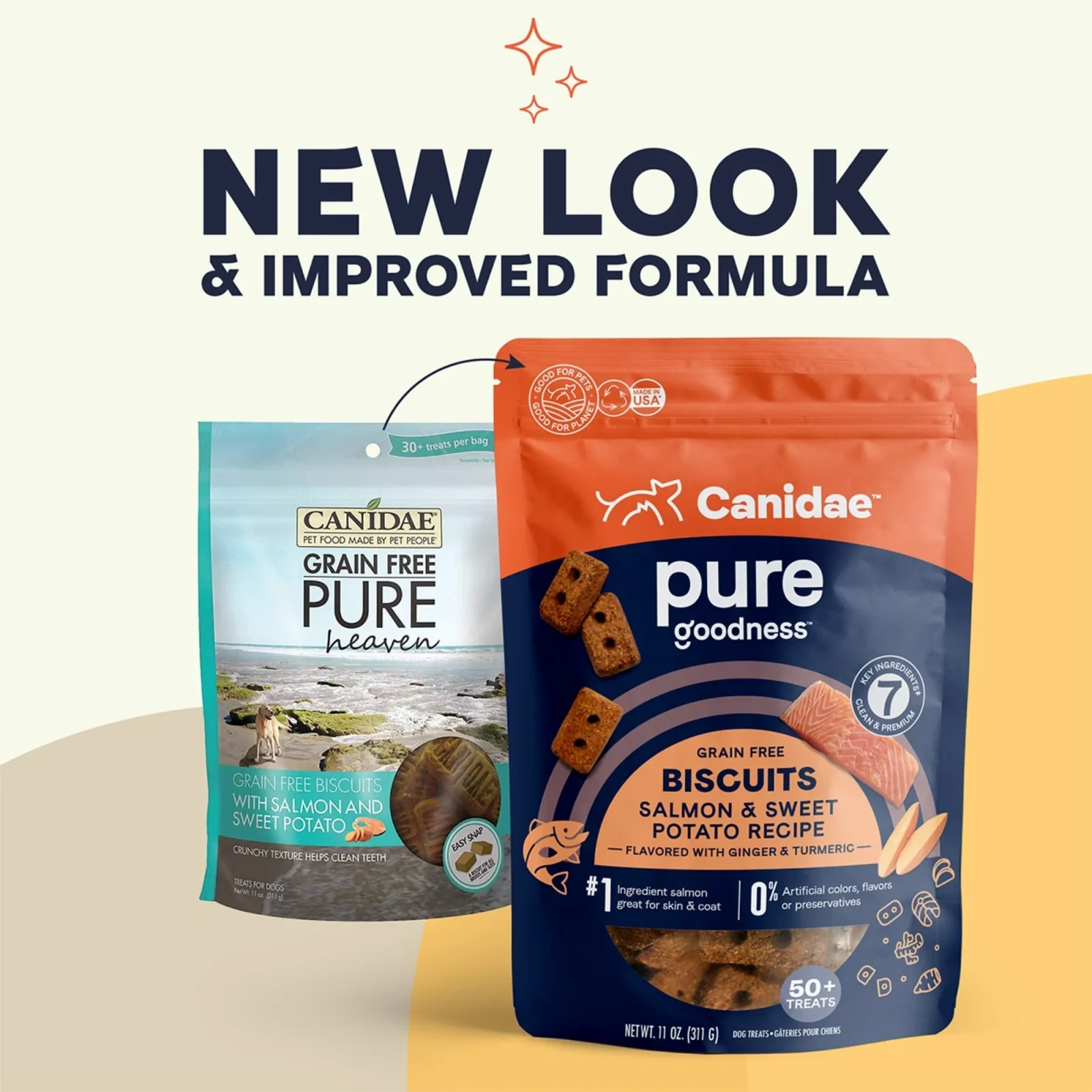 CANIDAE PURE goodness Grain-Free Dog Biscuits Salmon & Sweet Potato 11 oz - Image 2