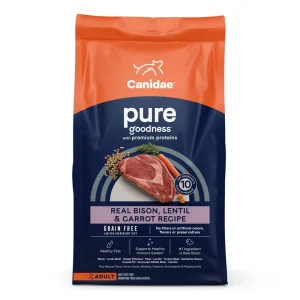 CANIDAE PURE goodness Grain-Free LID Dry Dog Food Bison, Lentil & Carrot 4lb