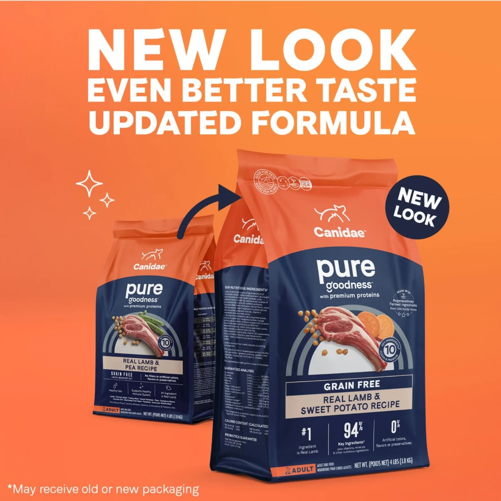 CANIDAE PURE goodness Grain-Free LID Dry Dog Food Lamb & Pea 4lb - Image 2