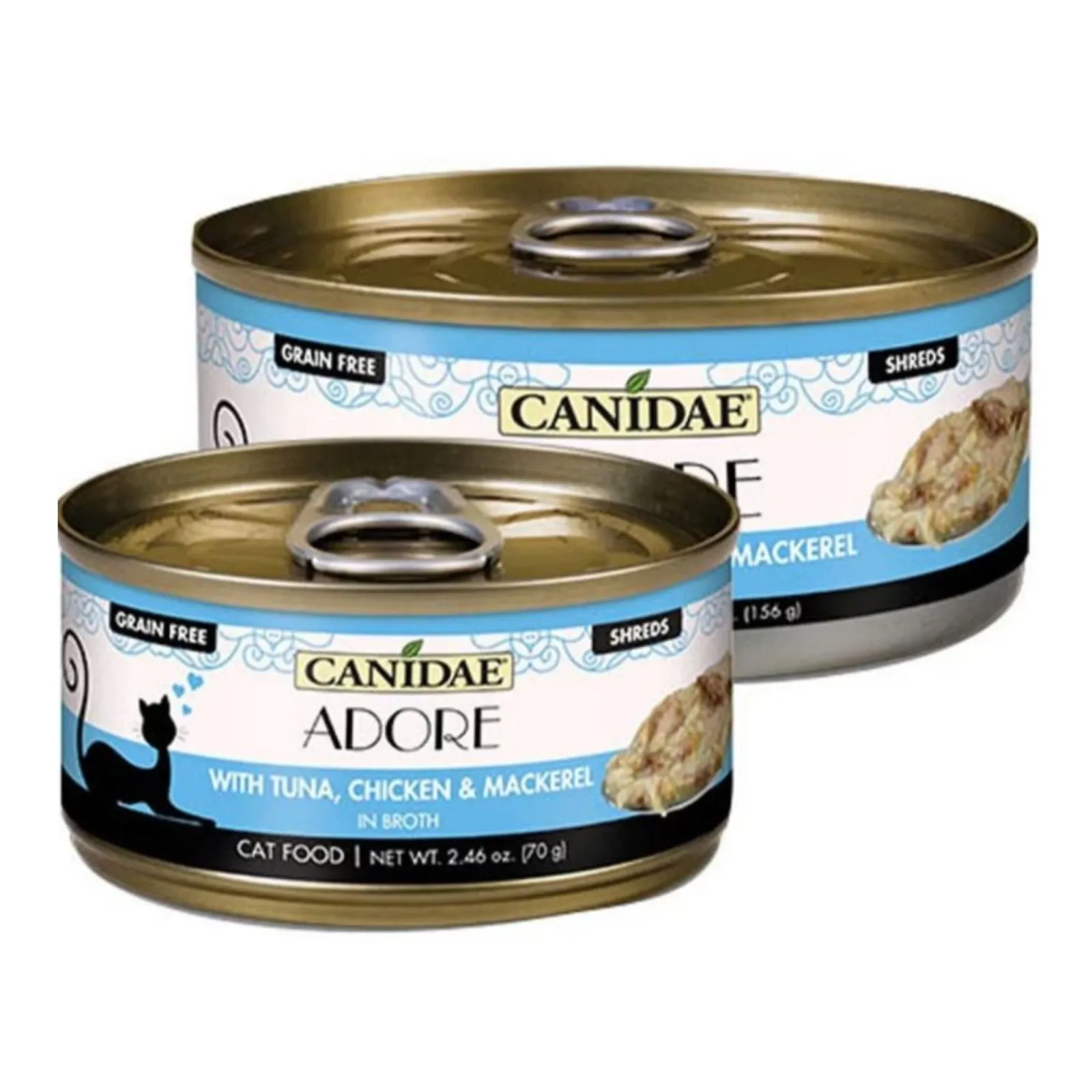 CANIDAE PURE Goodness Wet Cat Food - Tuna, Chicken & Mackerel in Broth, 2.46 oz, 24 ct